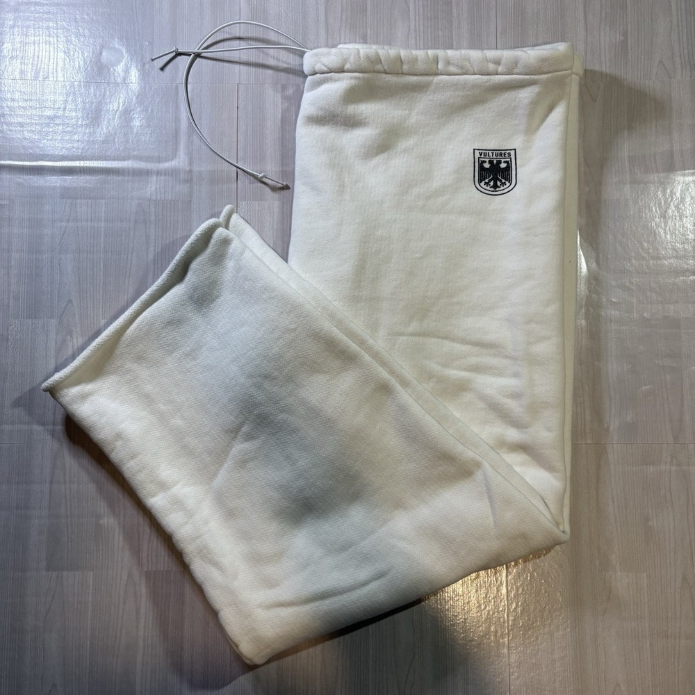 Kanye YZY yeezy Baggy Vultures Sweat Pants White Size 2 Adjustable Waist